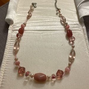 Lia Sophia pink beaded necklace